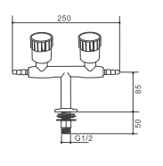 Drawing Deck Mounted Double Outlet Laboratory Gas Fitting (JH GF002) Drawing Deck Mounted Double Outlet Laboratory Gas Fitting (JH GF002)