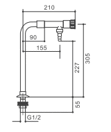 Drawing Distilled Lab Faucet JH WL011 (Metal Free PP) Drawing Distilled Lab Faucet JH WL011 (Metal Free PP)
