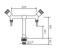 Drawing Double Outlet Lab Faucet JH WL010(H63 Brass) Drawing Double Outlet Lab Faucet JH WL010(H63 Brass)