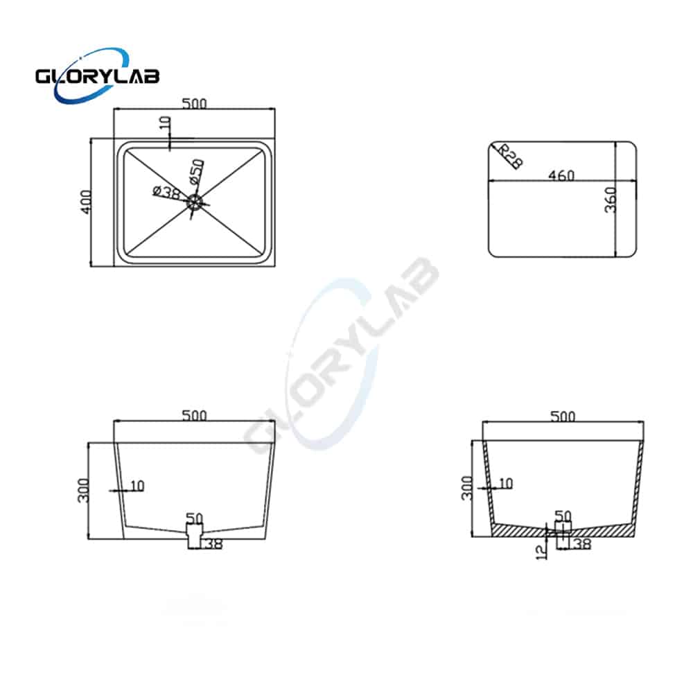 Drawing Epoxy Resin Lab Sink JH ES001 Drawing Epoxy Resin Lab Sink JH ES001