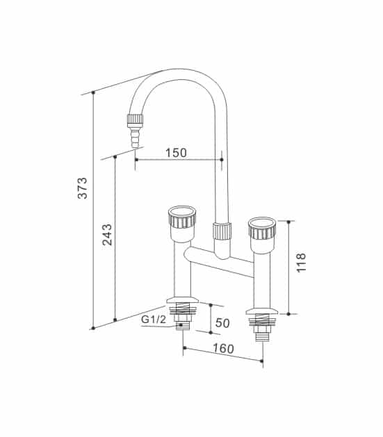 Drawing Hot Cold Single Lab Faucet JH WL005(Brass) Drawing Hot Cold Single Lab Faucet JH WL005(Brass)