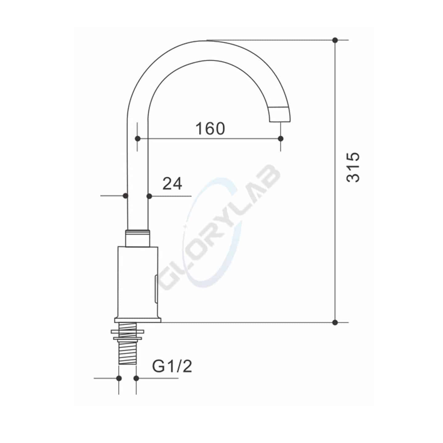 Drawing Sensor Laboratory Tap JH WL021 (Touchless) Drawing Sensor Laboratory Tap JH WL021 (Touchless)