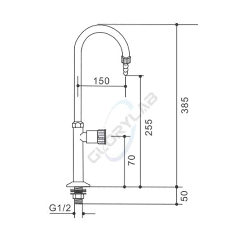 Drawing Single Lab Water Faucet JH WL001( Brass) Drawing Single Lab Water Faucet JH WL001( Brass)