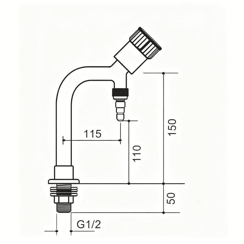 Drawing Single Outlet Laboratory Faucet Model JH WL009 Drawing Single Outlet Laboratory Faucet Model JH WL009