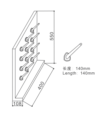 Drawing of PP Pegboard & Lab Drip Rack Model JH PB001 Drawing of PP Pegboard & Lab Drip Rack Model JH PB001
