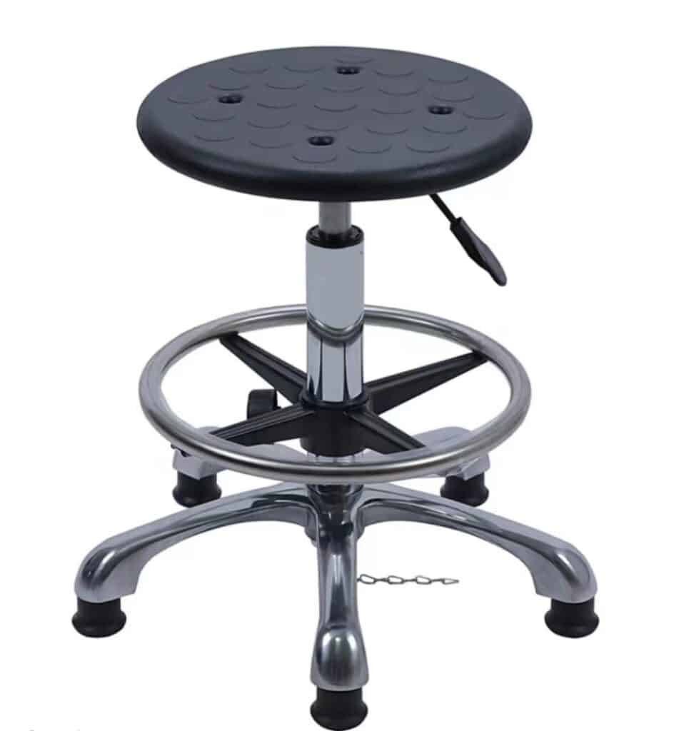 PU foam adjustable lab stool with aluminum feet (JH LS006)