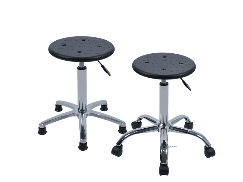 Adjustable science lab stools in a modern school science laboratory