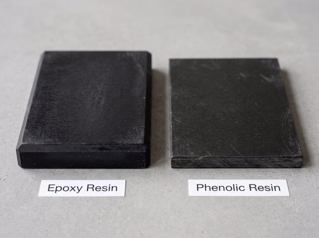 Epoxy and phenolic resin benchtop samples compared Epoxy and phenolic resin benchtop samples compared
