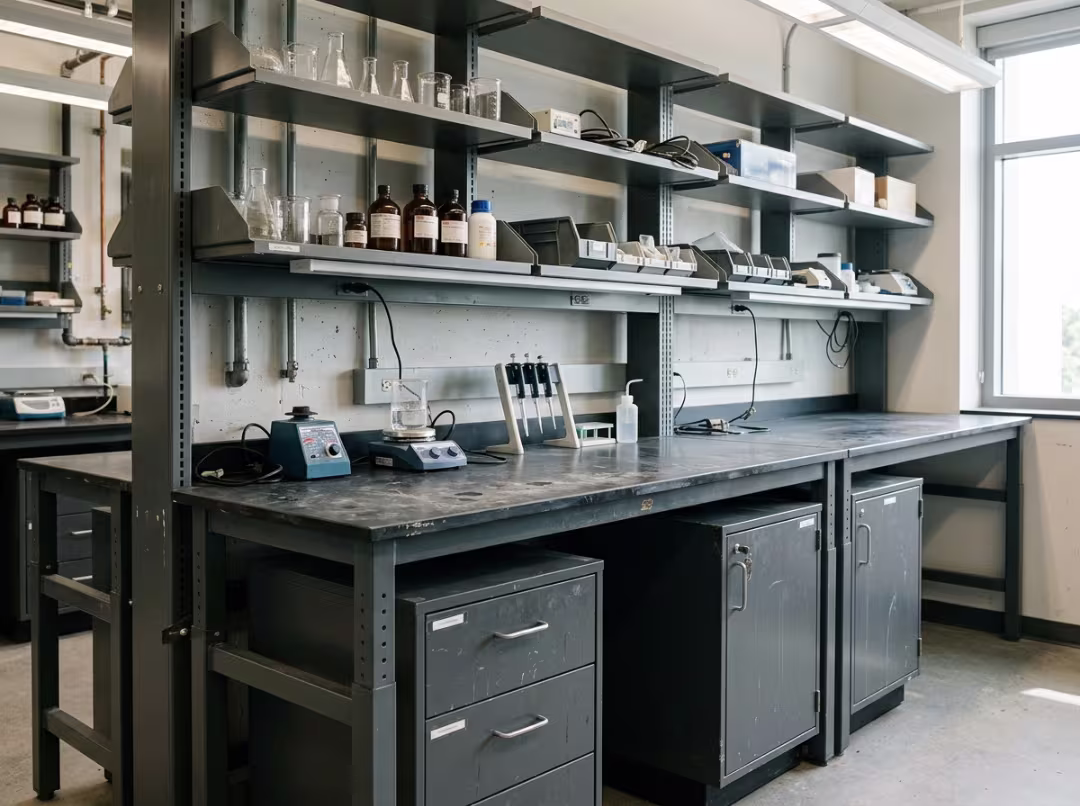 Modular laboratory casework and storage benching Modular laboratory casework and storage benching