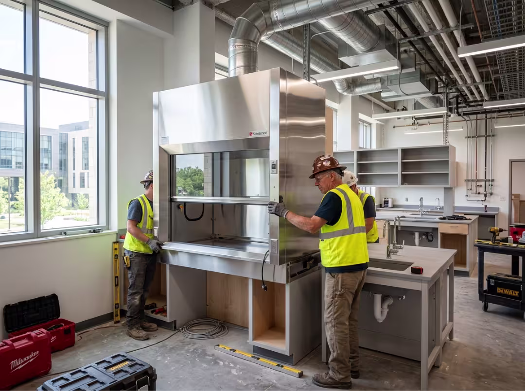 New fume hood installed during lab renovation New fume hood installed during lab renovation