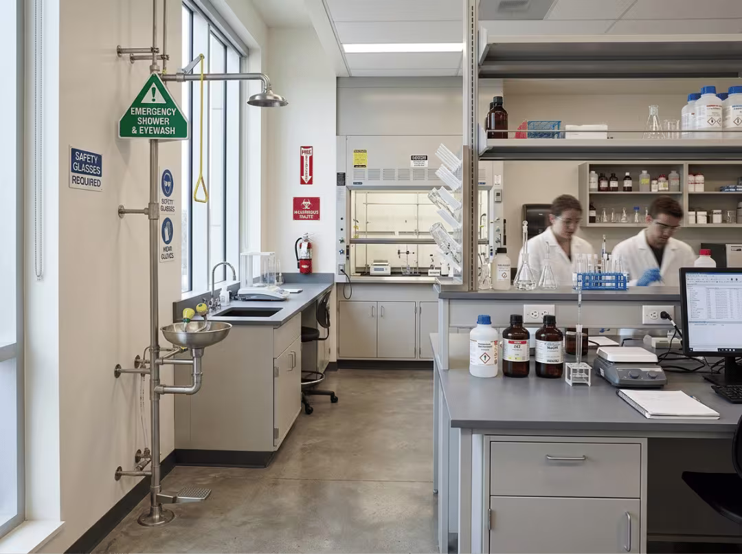 lab emergency shower and eyewash