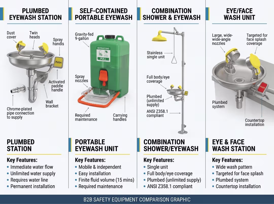 types of lab eyewash stations types of lab eyewash stations