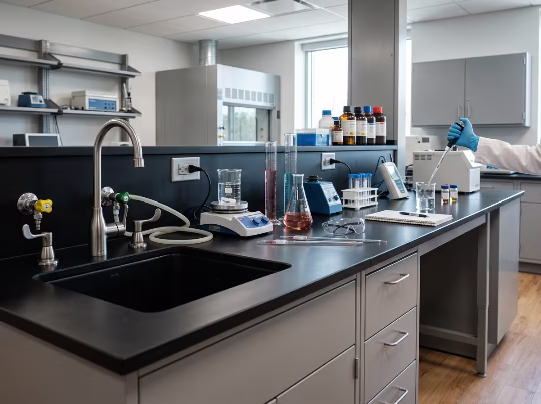 laboratory countertop in modern lab